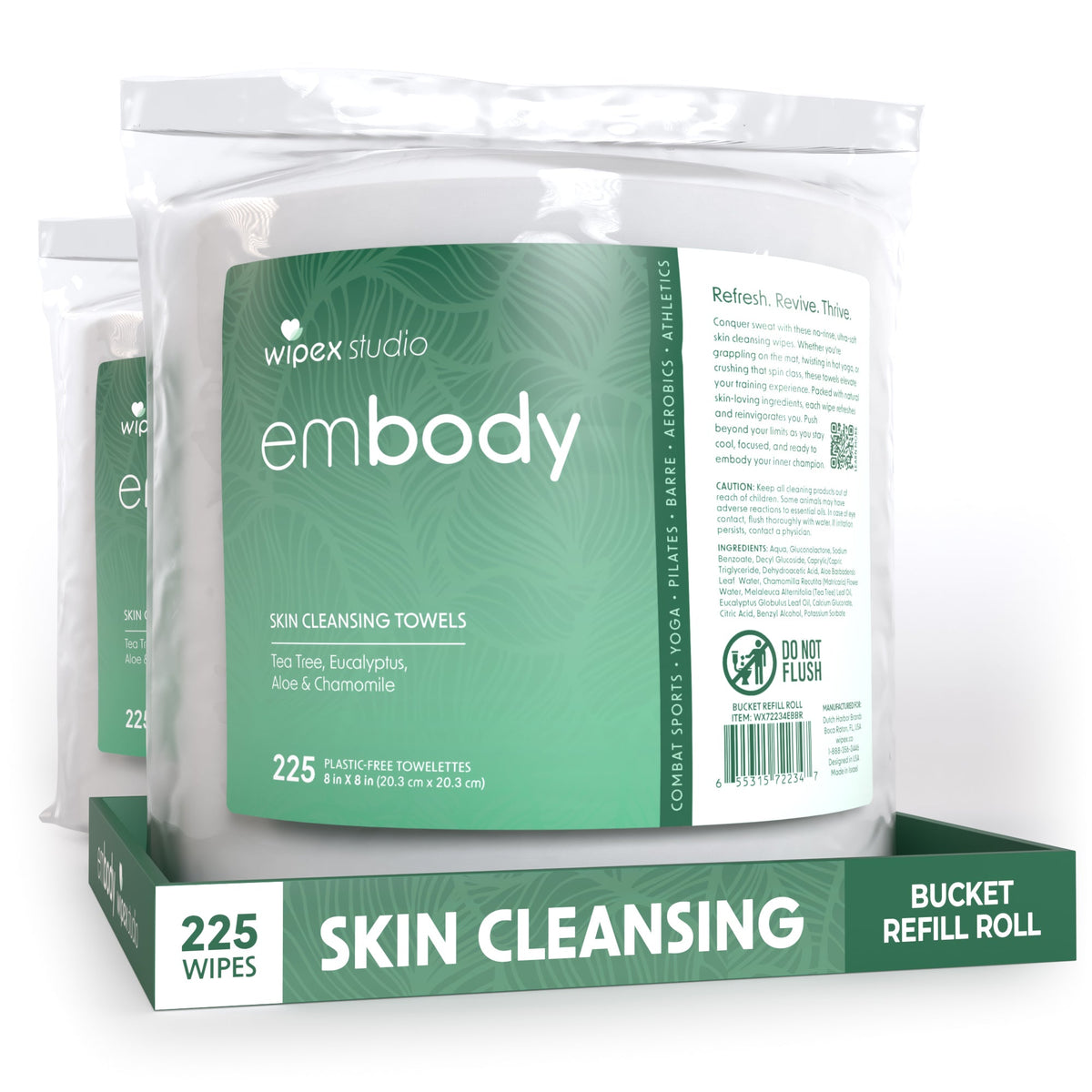 Embody® 225ct Eco Body Wipes – Refill Bucket for Wellness Studios