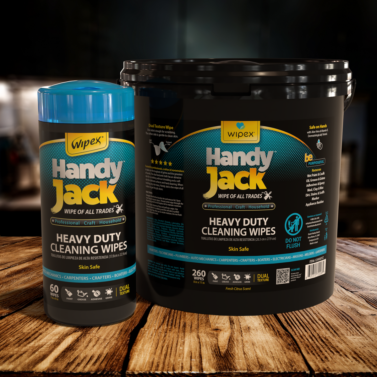 Wipex® Handy Jack® Heavy Duty Cleaning Wipes 260ct | Bulk Value Bucket