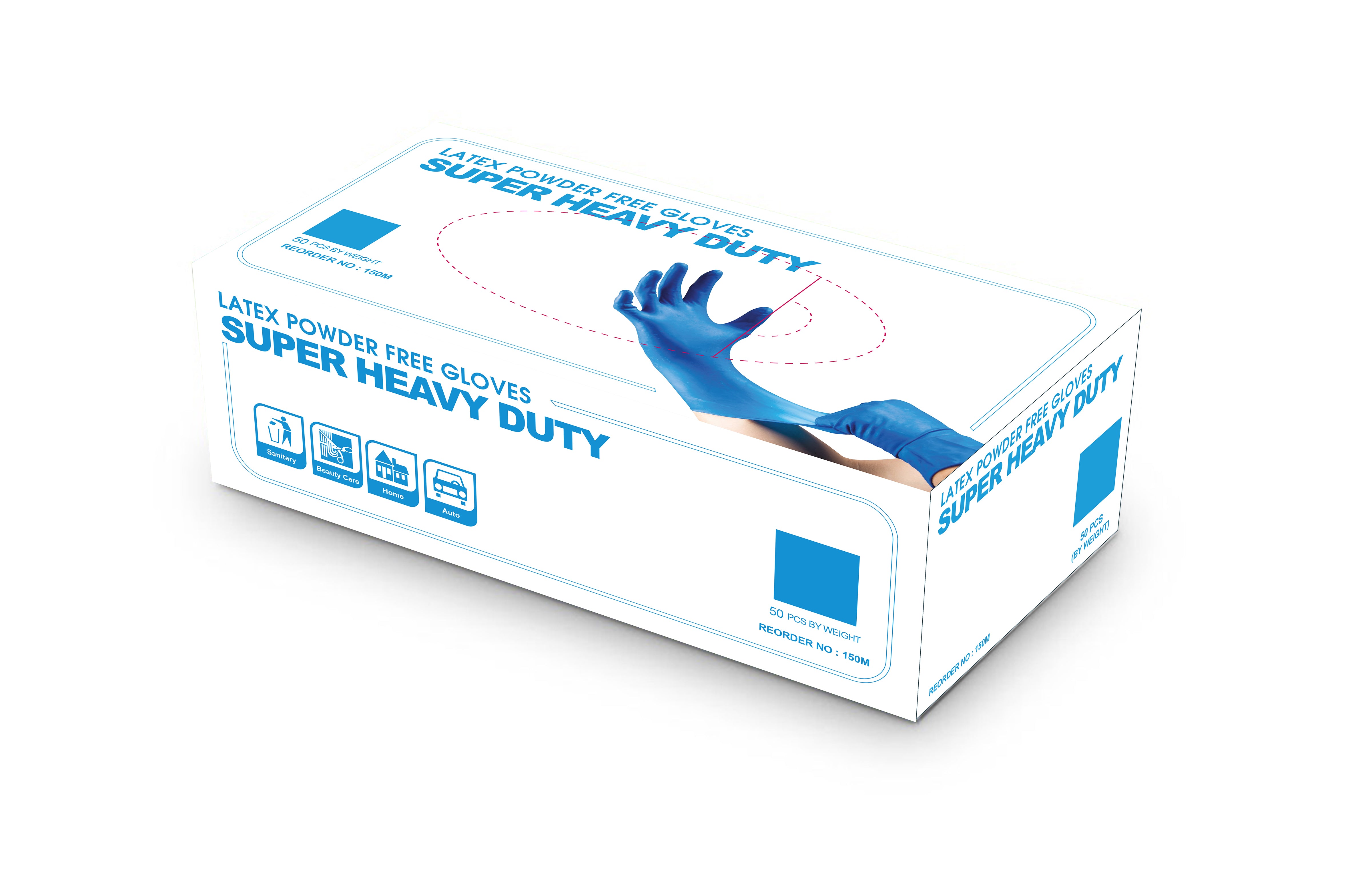Latex 14mil  Heavy Duty Powder Free Gloves 12" - 500 gloves