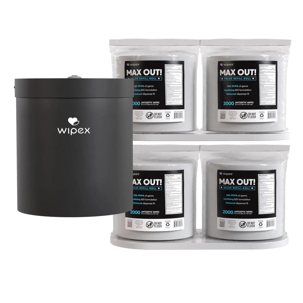 MAX OUT!® Economy 2000ct BZK Sanitizing Wipes Value Refill Roll – Lint-Free, Alcohol-Free