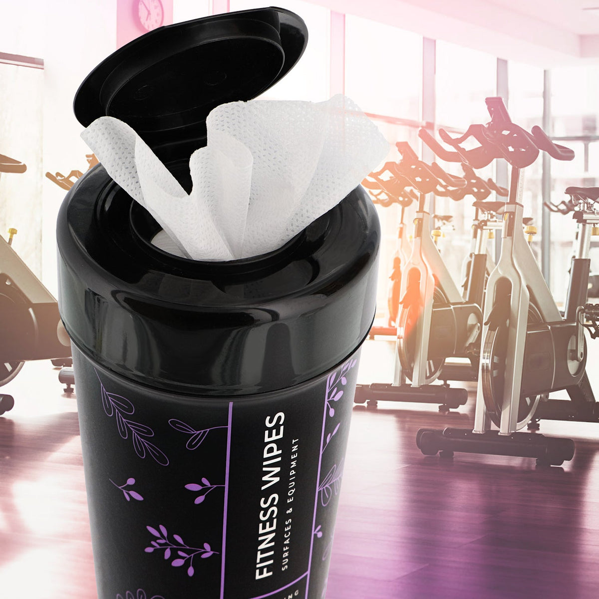 Natural Fitness Equipment Wipes – Safe on Skin, Essential Oil Formula