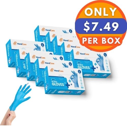 HandCare Blue Nitrile Gloves - Exam Grade, Powder Free (4 Mil), 1,000 Gloves - BOGO 25% OFF