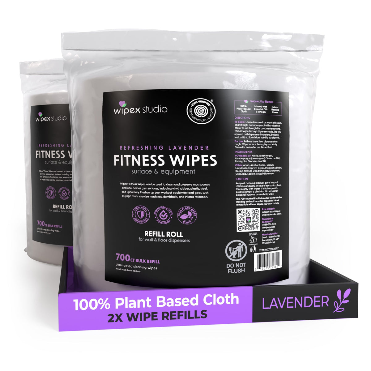 Wipex 700 Plant-Based Gym Wipes Bulk Refill Roll | Natural Fitness Equipment Wipes