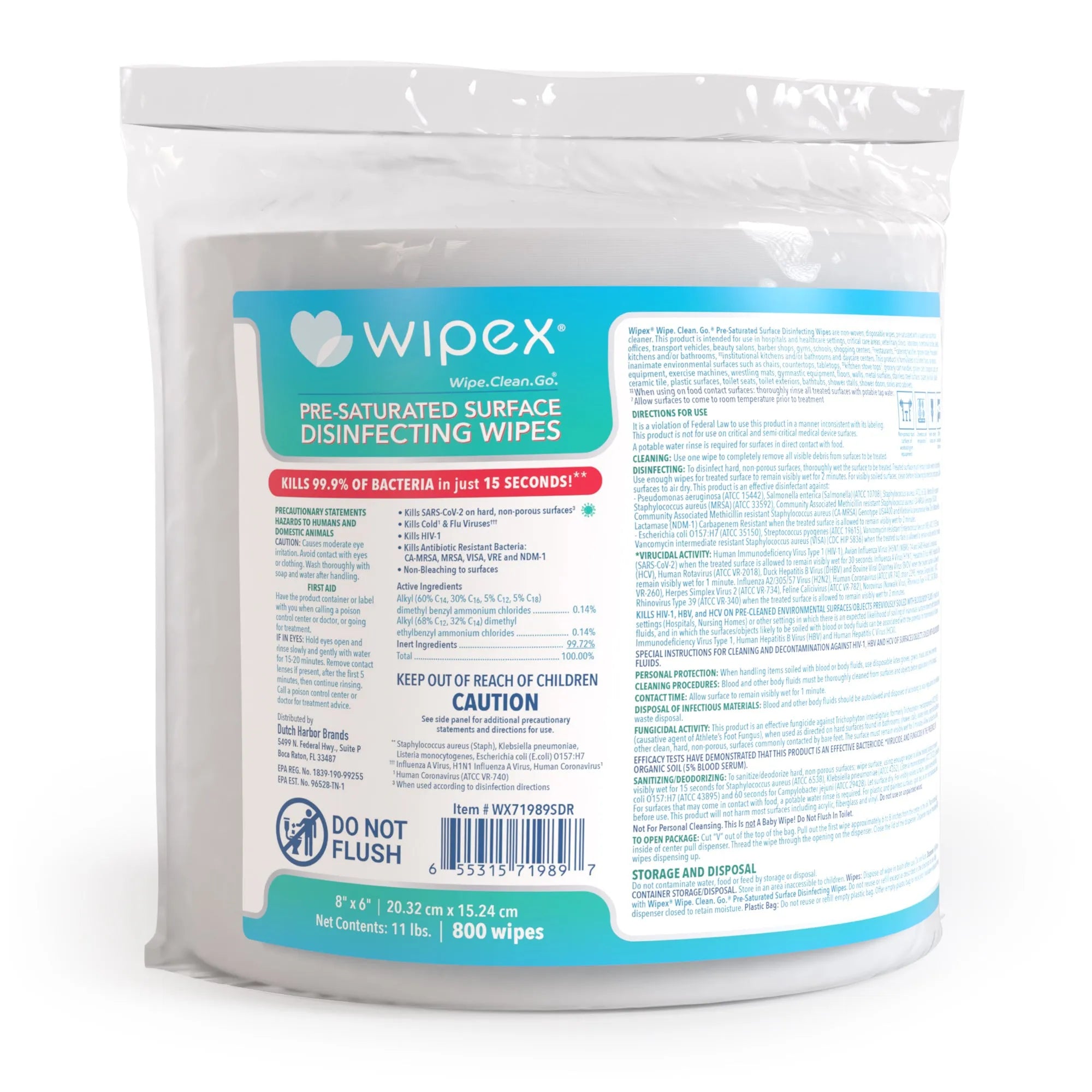 Wipex® EPA-Registered Disinfecting Wipes Roll 800-count
