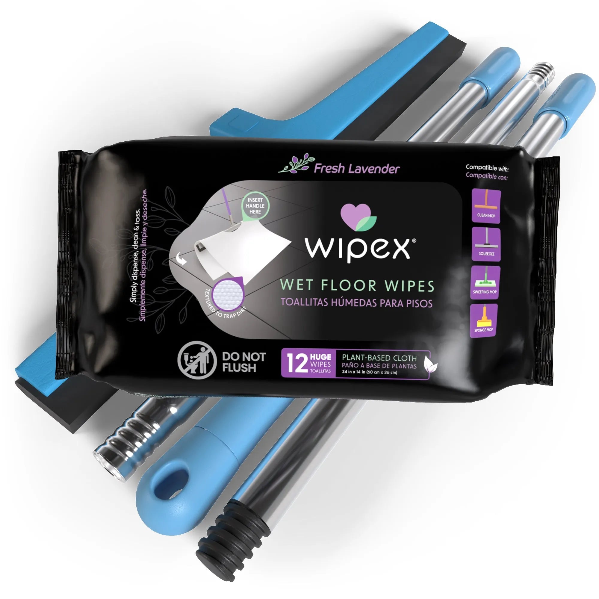Wipex Earth-Friendly XL Wet Mop Wipes | Ultimate Plastic-Free Floor Cleaning Pads