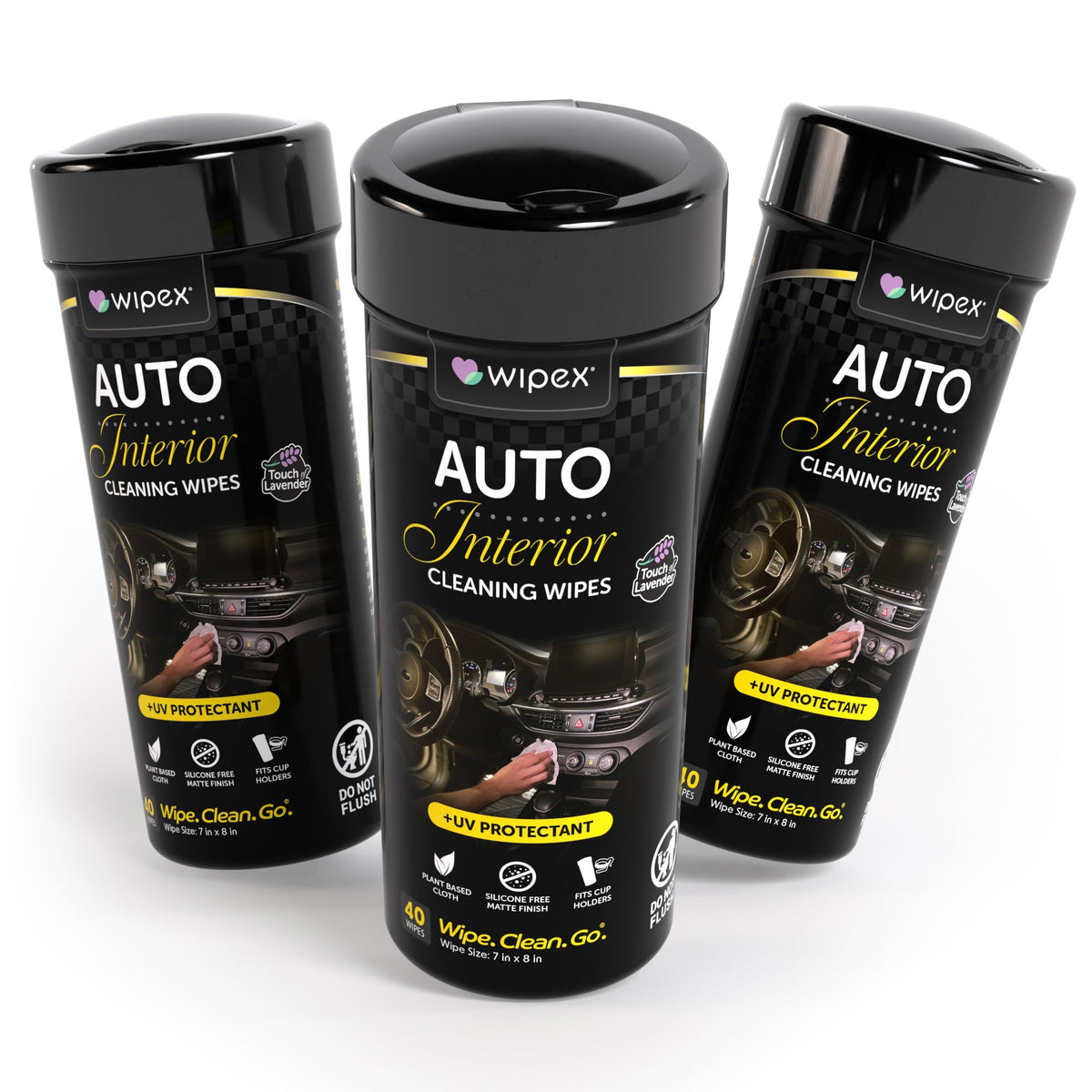 Wipex® Lavender Auto Cleaning Wipes | Plastic-Free Natural Car Wipes
