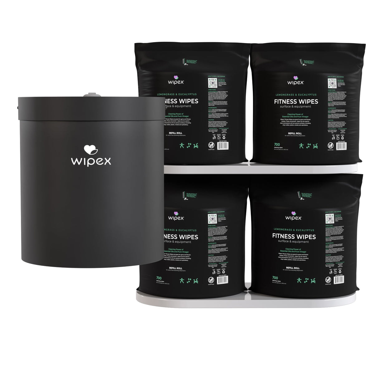 Wipex Natural Fitness Equipment Wipes 700ct Bulk Gym Refill Roll