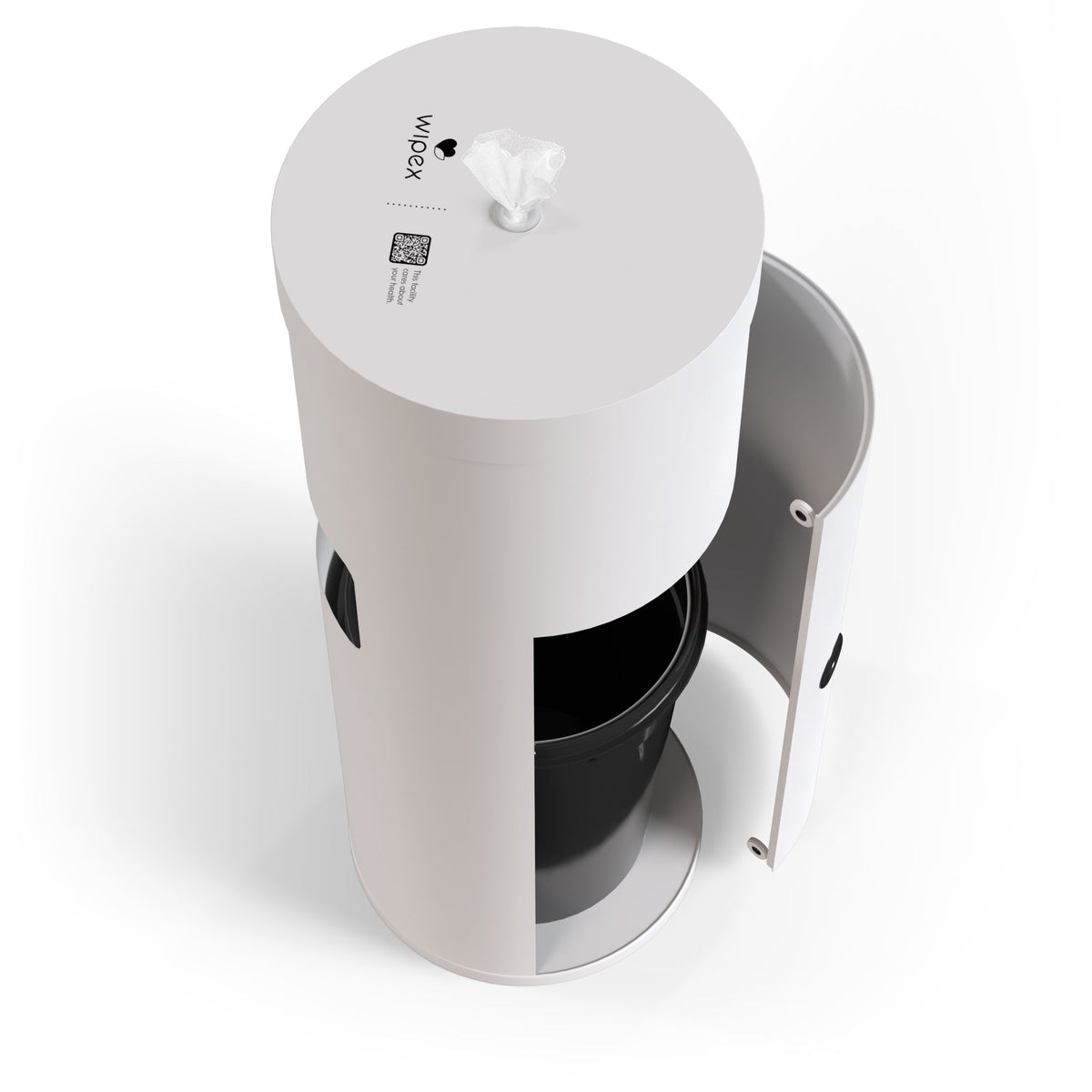 Wipex Premium Studio White Floor Dispenser for Bulk Gym Wipes | Stainless Steel | Free Standing Model