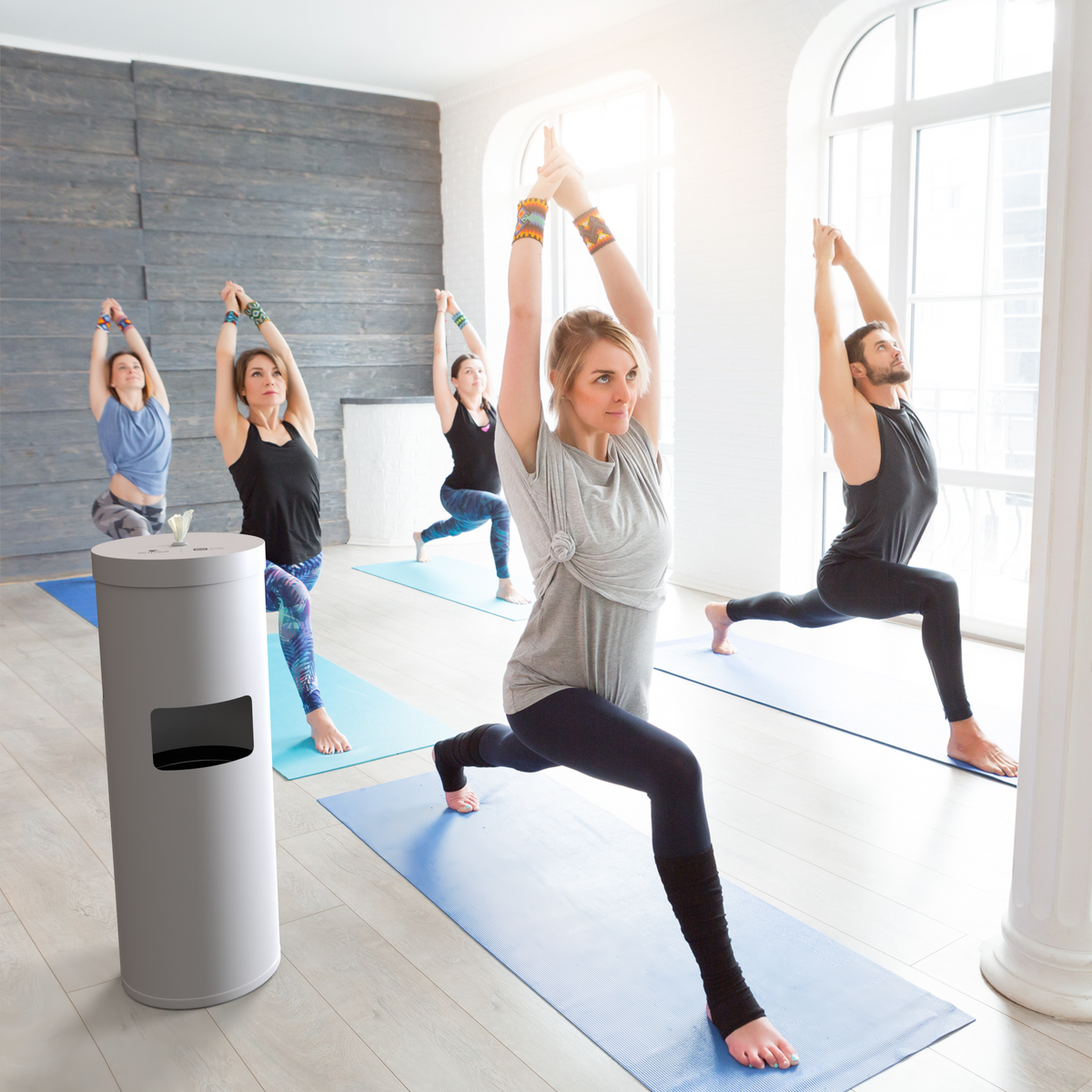 Wipex Premium Studio White Floor Dispenser for Bulk Gym Wipes | Stainless Steel | Free Standing Model