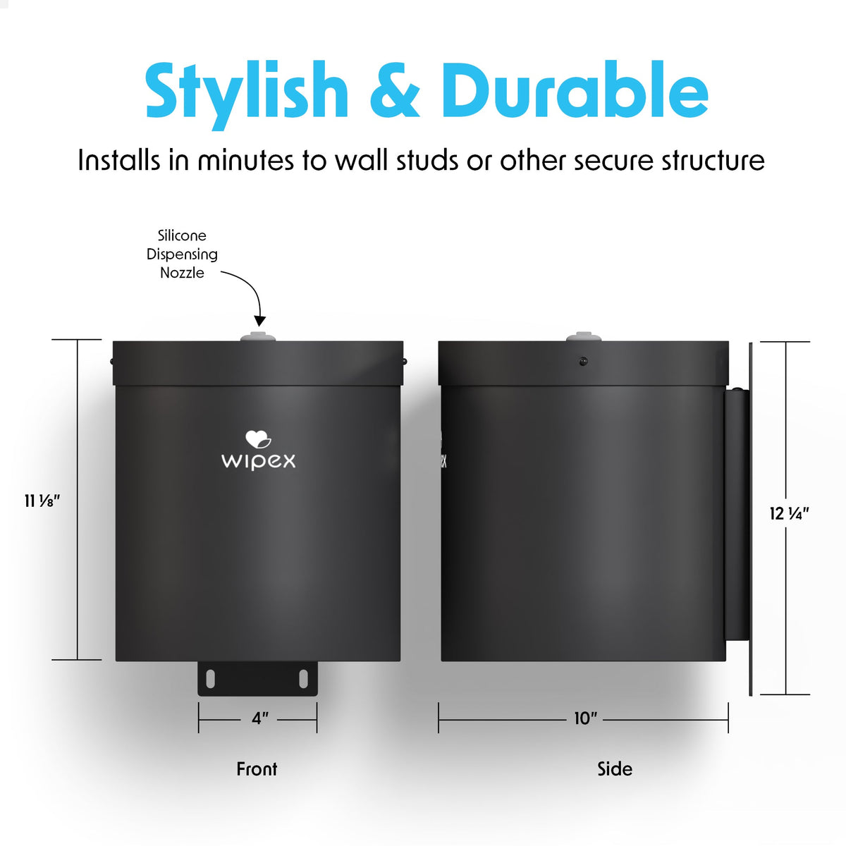 Wipex® Stainless Steel Wall-Mounted Wipes Dispenser for Refill Rolls with Modern Design