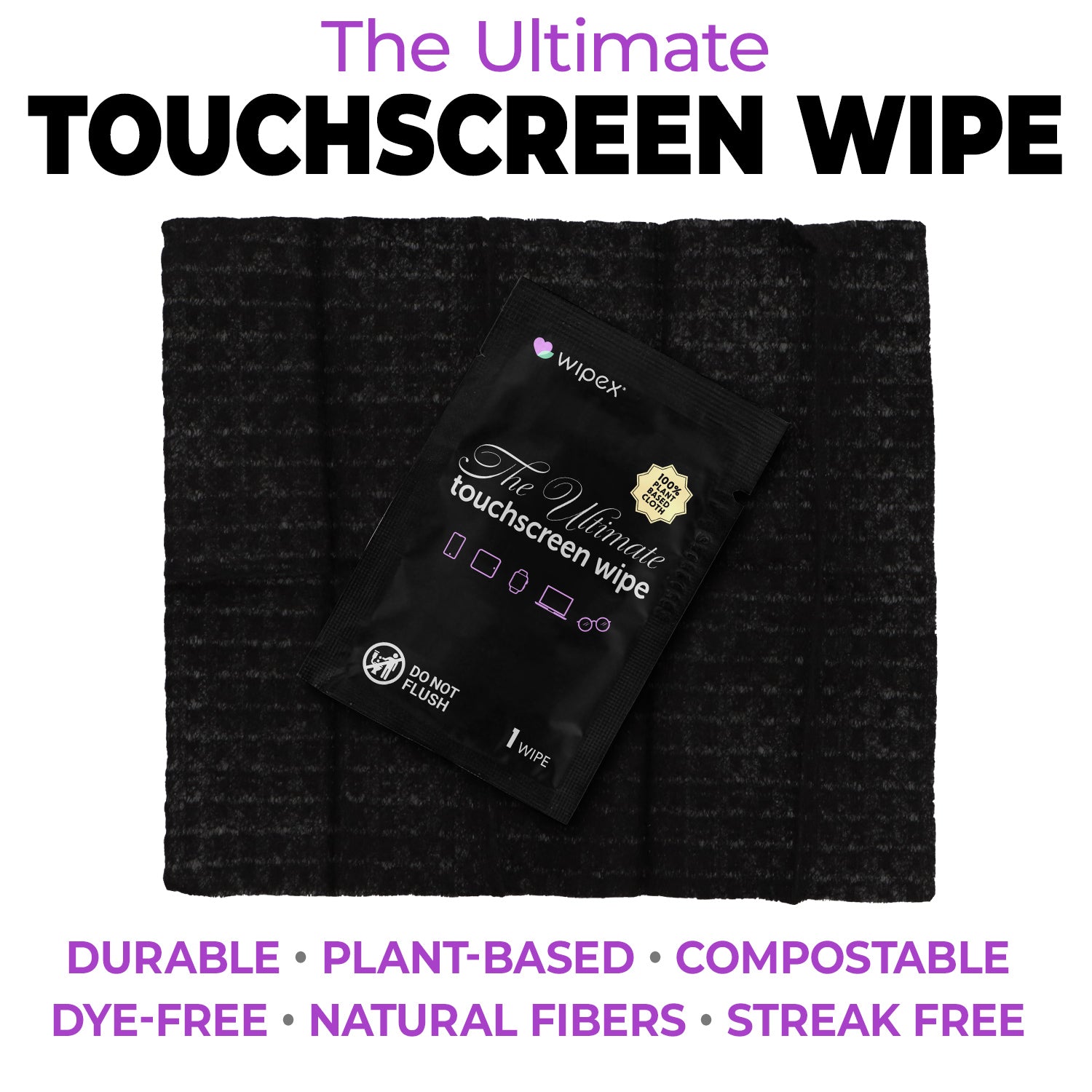 Wipex® Touchscreen Wipes – Plastic-free Screen Cleaning Wipes (24ct Box)