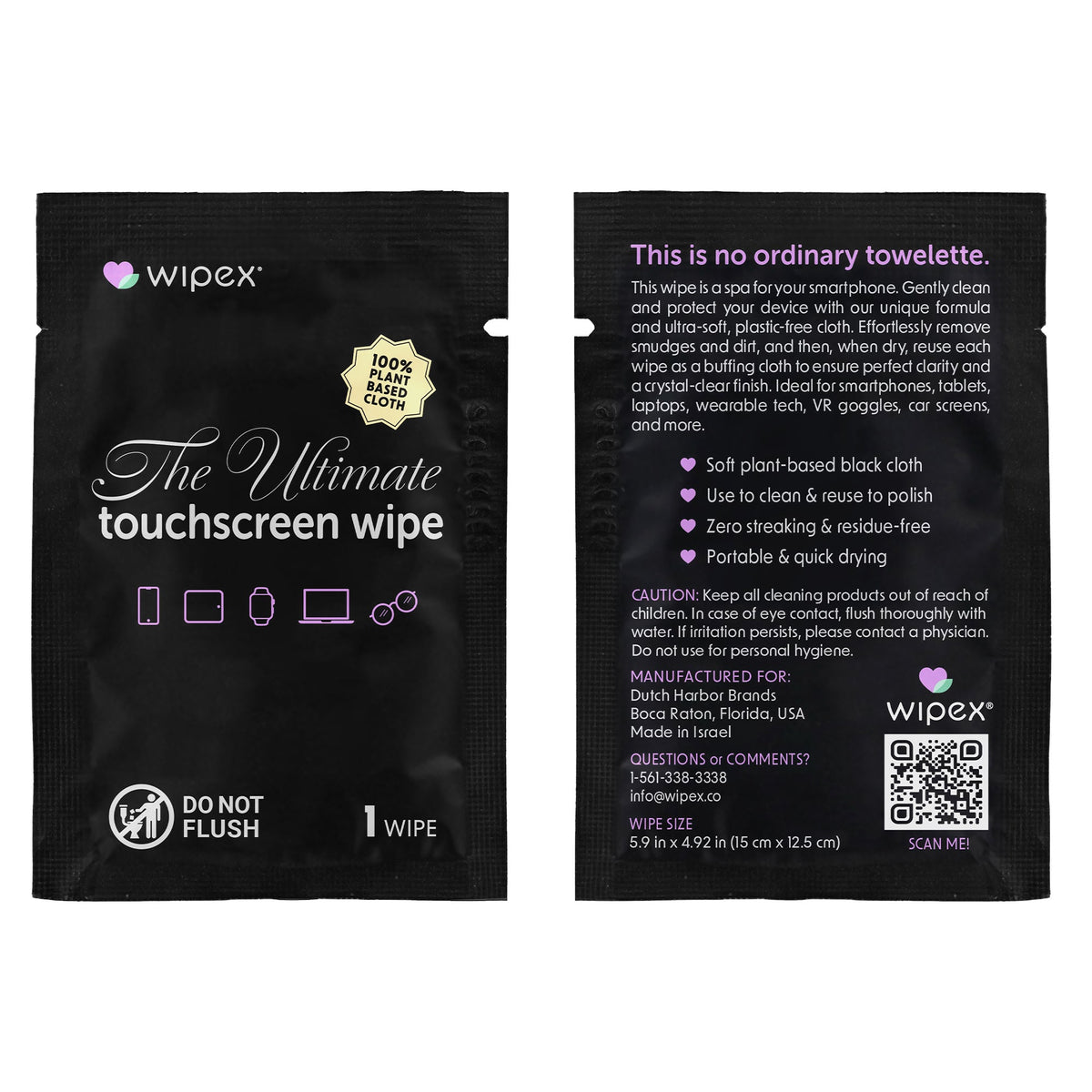Wipex® Touchscreen Wipes – Plastic-free Screen Cleaning Wipes (24ct Box)