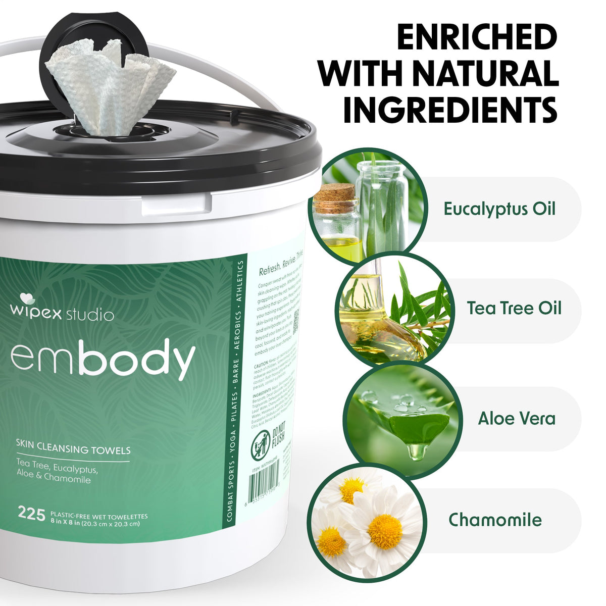 Embody® 225ct Eco Body Wipes – Refill Bucket for Wellness Studios