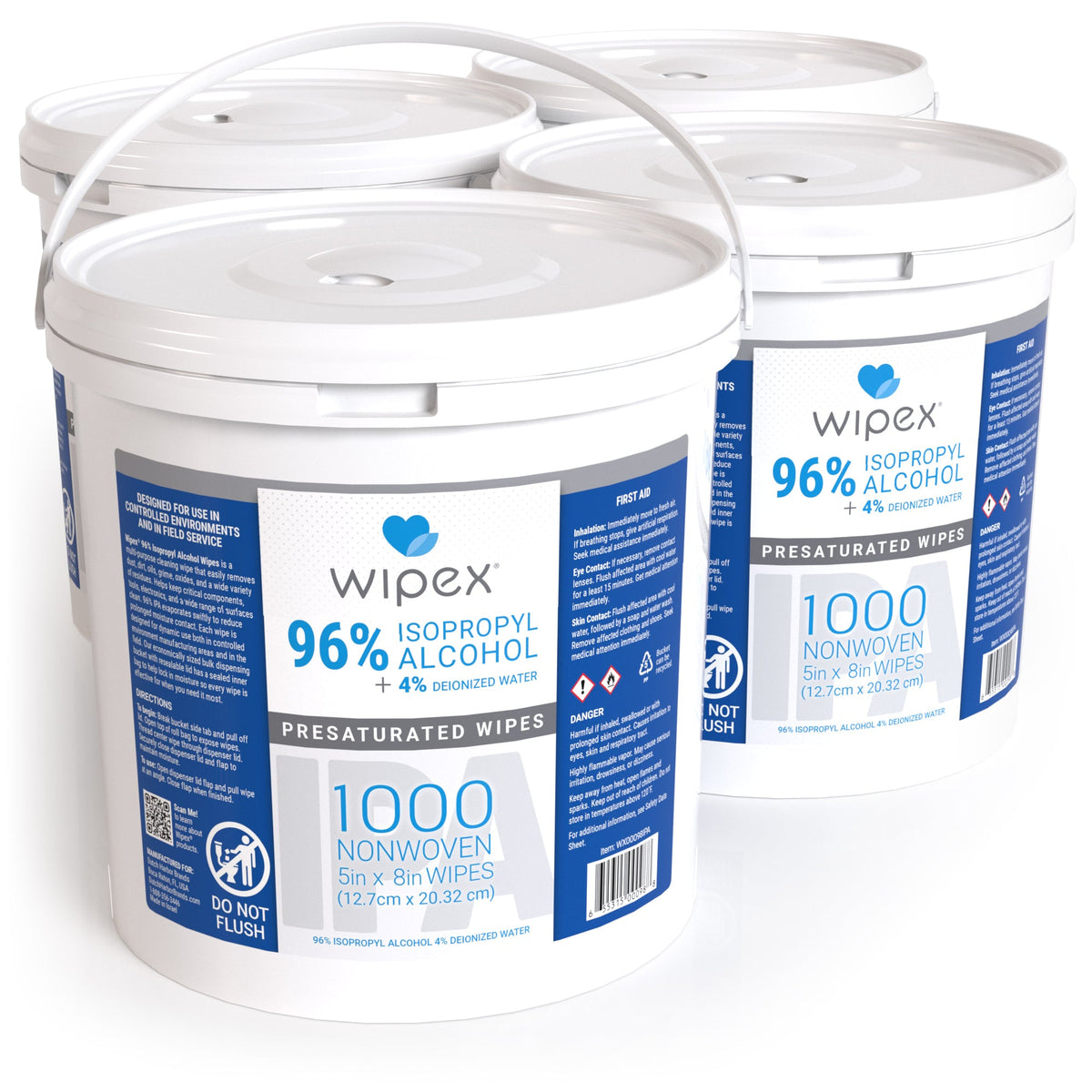 Wipex® Bulk Isopropyl Alcohol 1000 Wipes Per Bucket | High Purity | Commercial/Industrial Grade