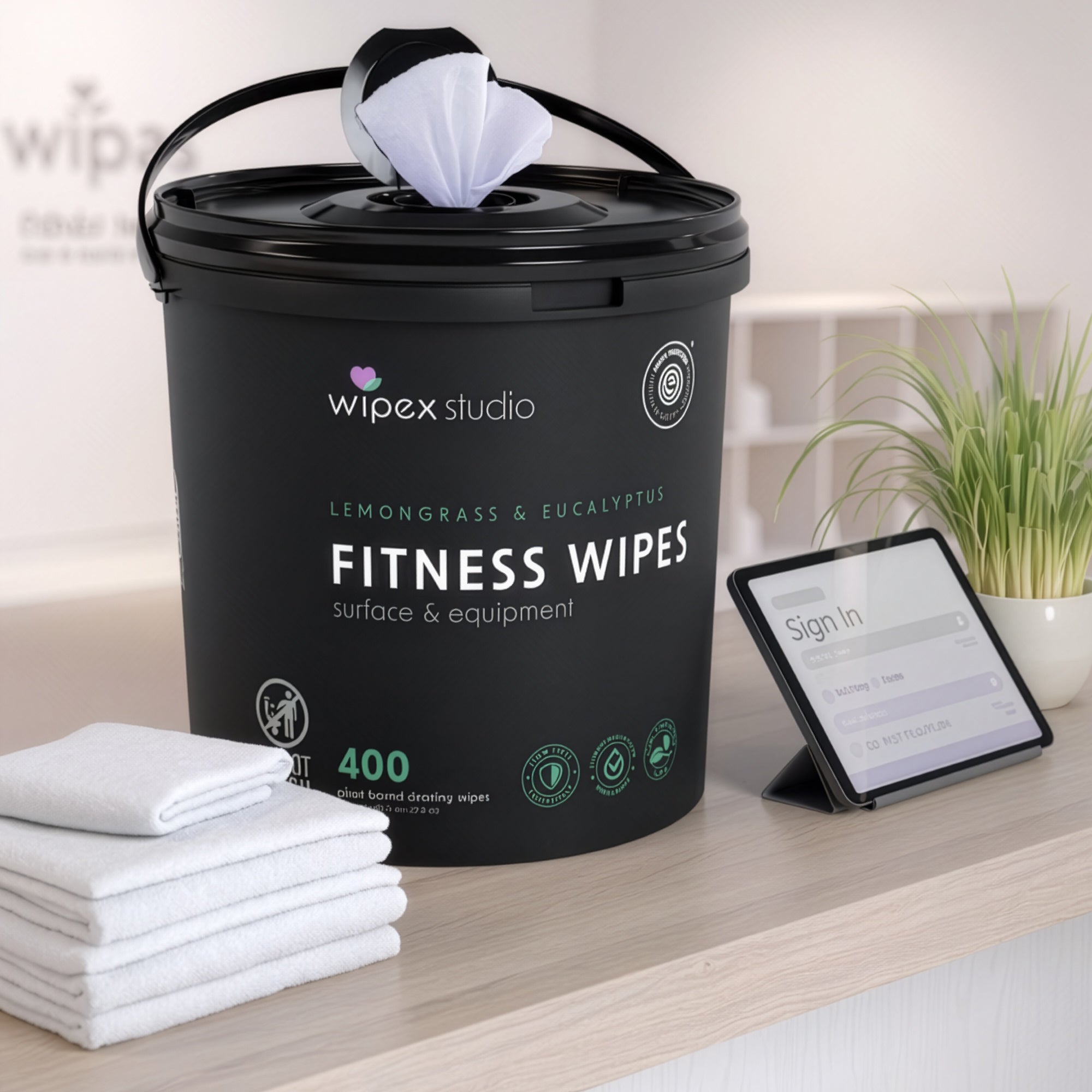 Wipex 400 Yoga Mat Wipes | Natural | Plant-based | For Fitness & Yoga