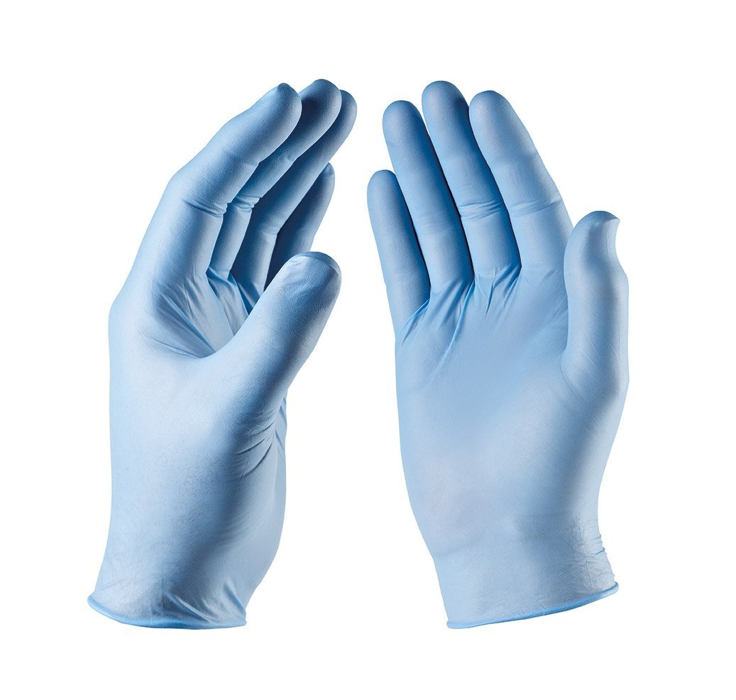 Blue Nitrile Vinyl Blend Powder Free Gloves (4 Mil)