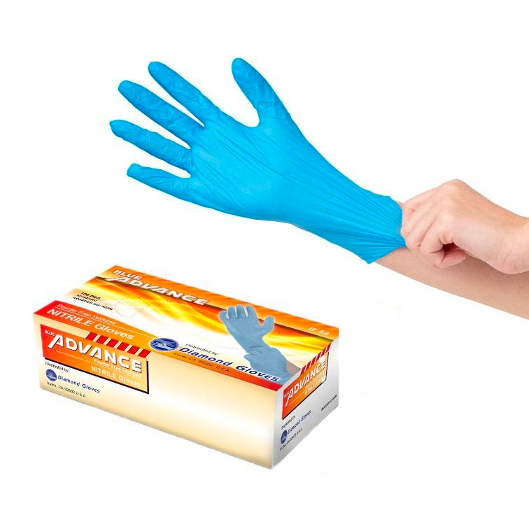 ADVANCE Blue Nitrile Gloves (5 mil) — Gloves.com