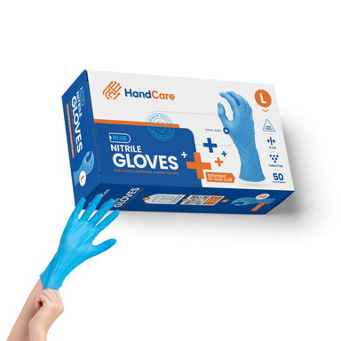 HandCare Blue Nitrile Gloves - Exam Grade, Powder Free (8 Mil), 500 Gloves