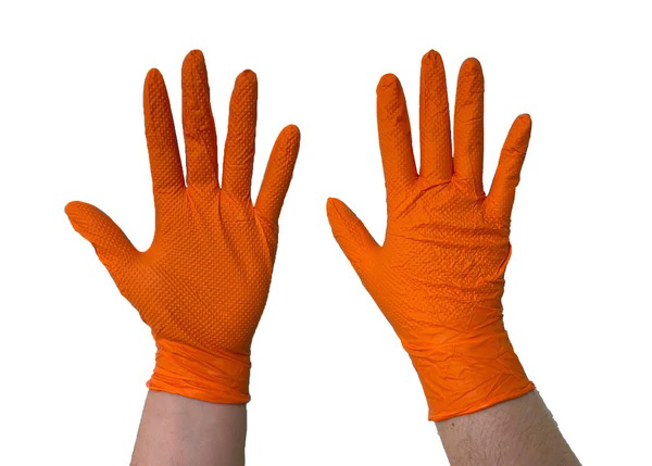Orange Gloves when worn in the hands