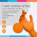 T-Grip Orange Nitrile, Powder Free, Disposable Glove when worn