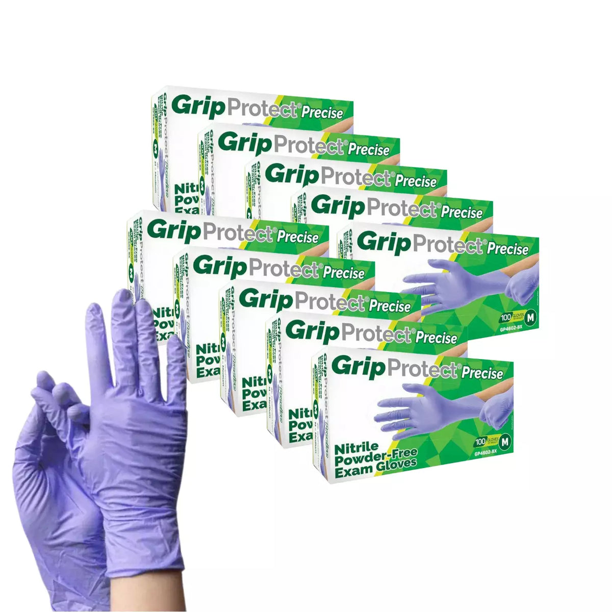 Grip Protect Precise | Medical Purple Nitrile Gloves - Exam Grade, Powder Free (4 Mil), 1,000 Gloves